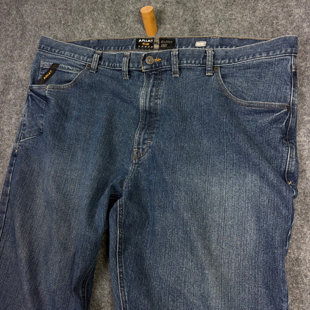 Ariat Rebar M4 Jeans Mens 50x34 Blue Relaxed Boot Workwear Denim 0621